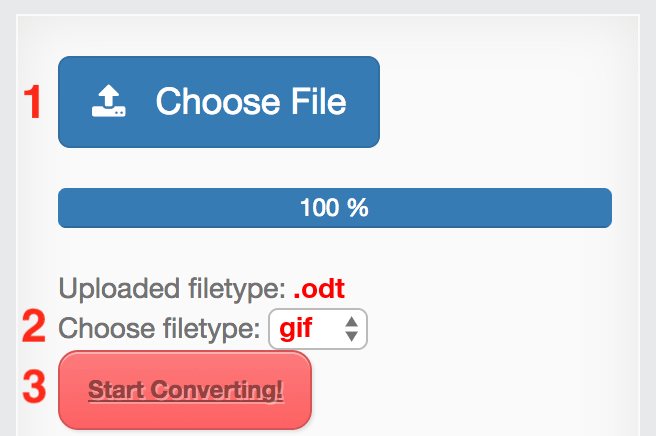 How to convert ODT files online to GIF